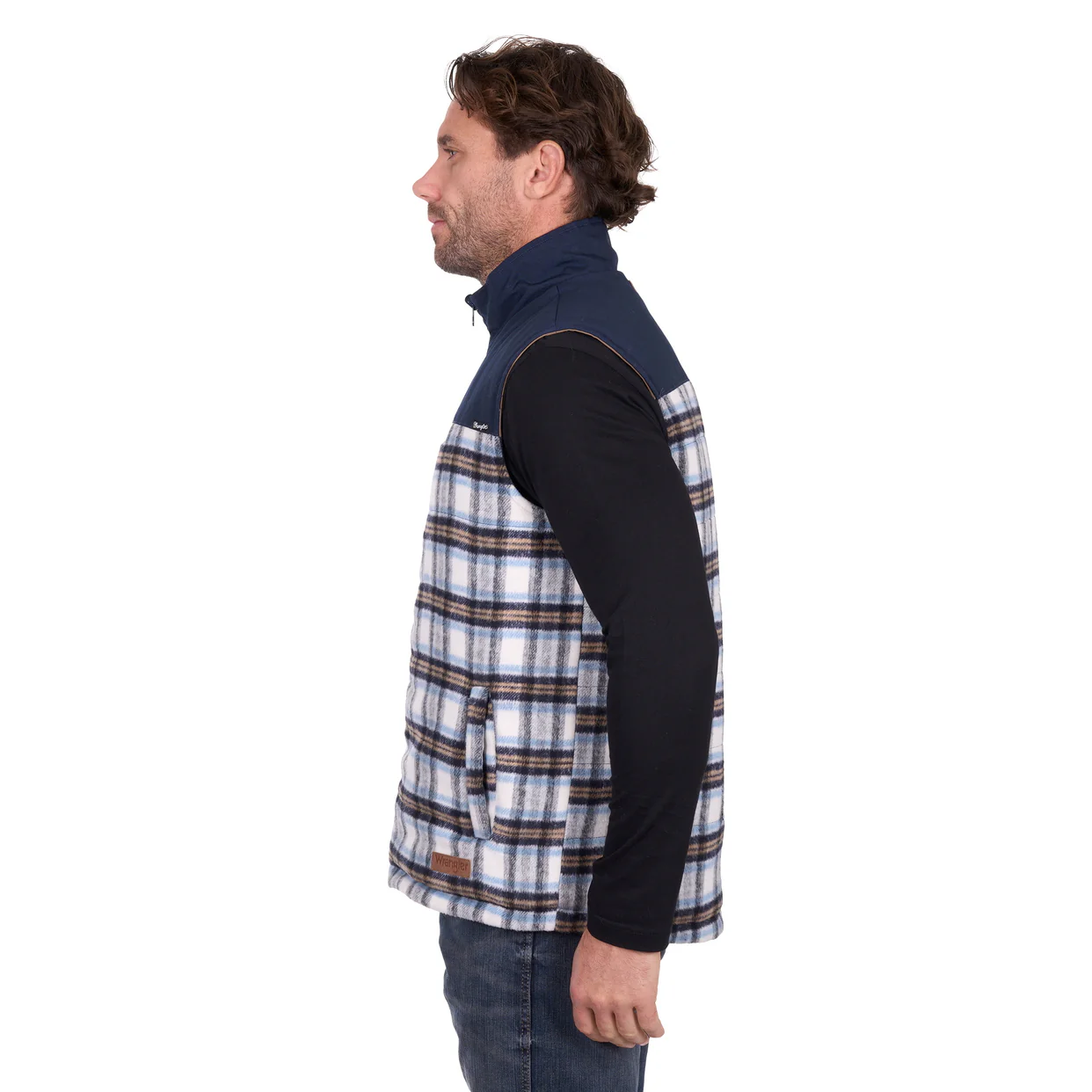 Wrangler Mens Dean Reversible Vest (X6W1662520) Navy/Tan - Image 5