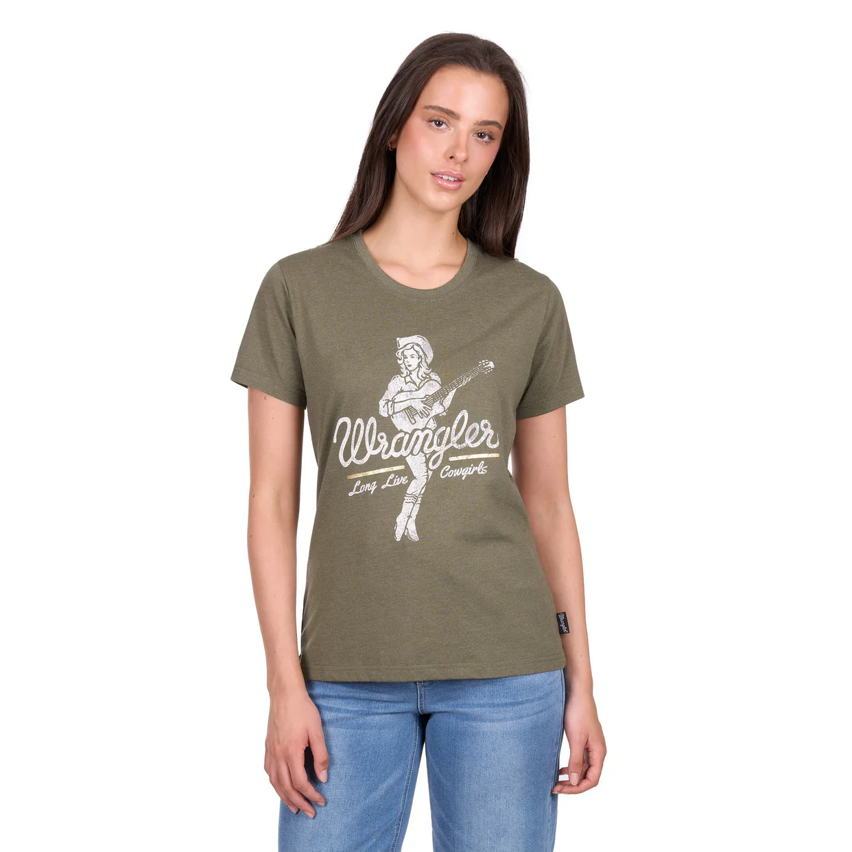 Wrangler Womens Adriana S/S Tee (X6W2598538) Khaki Marle