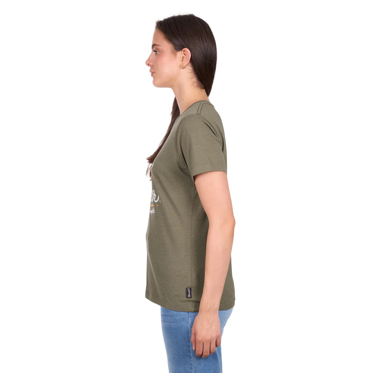 Wrangler Womens Adriana S/S Tee (X6W2598538) Khaki Marle - Image 2