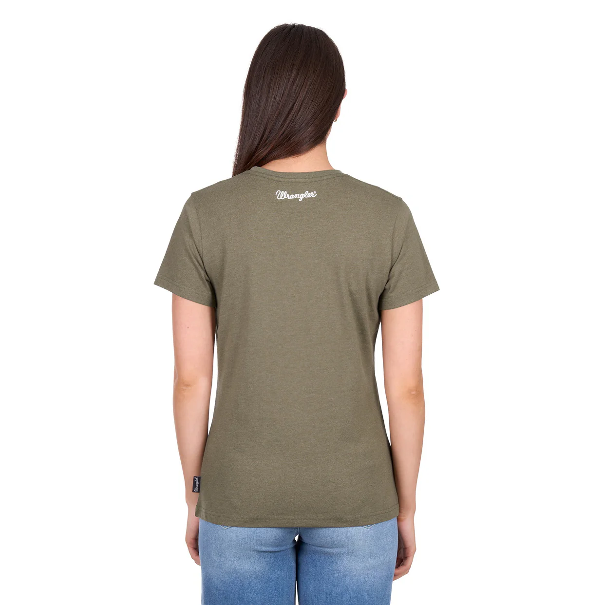 Wrangler Womens Adriana S/S Tee (X6W2598538) Khaki Marle - Image 4