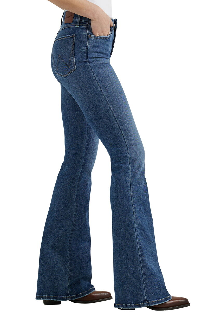 Wrangler Womens Bespoke Hi Rise Flare Jeans (112359281) Lilly - Image 2