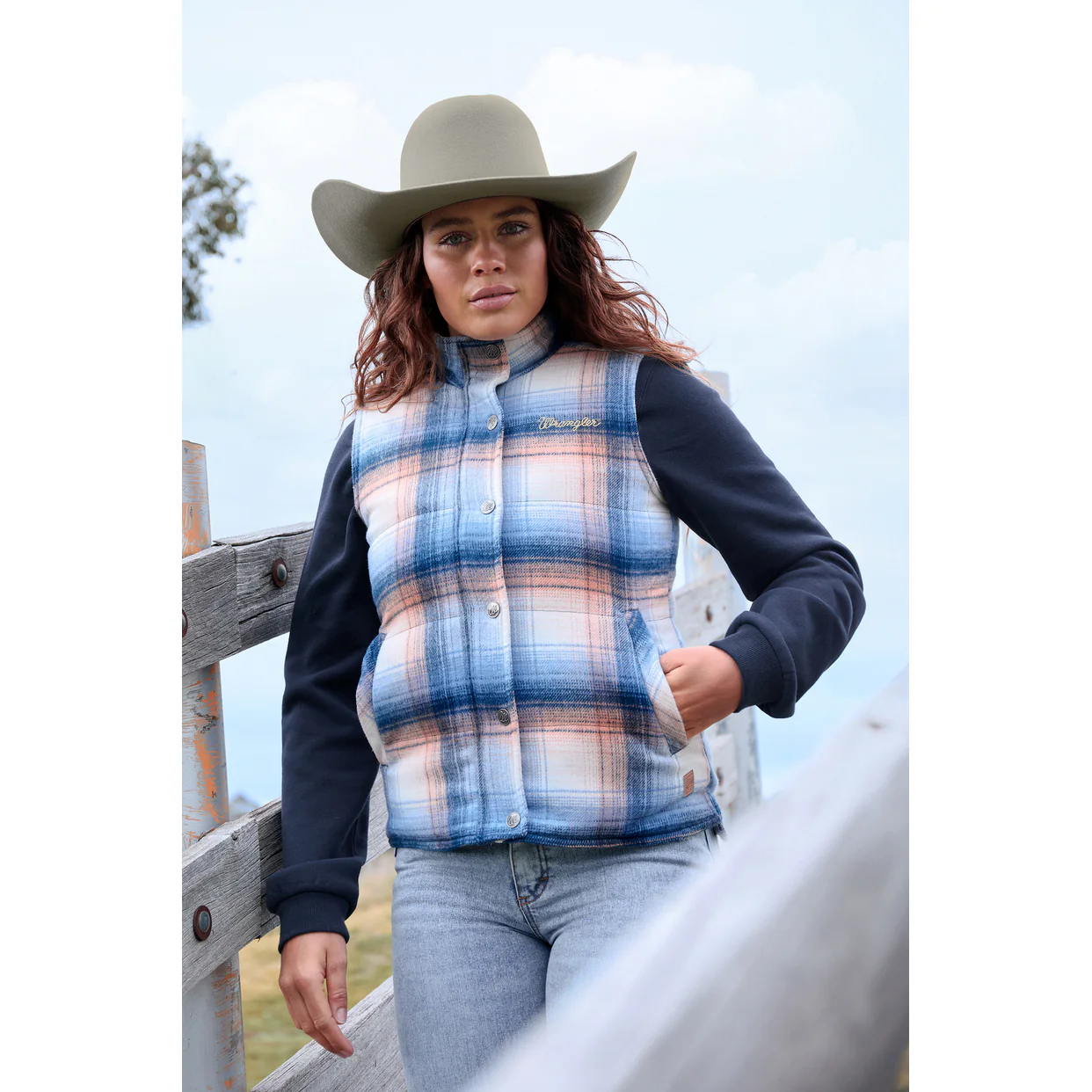 Wrangler Womens Darla Vest (X6W2694566) Blue/Clay - Image 5