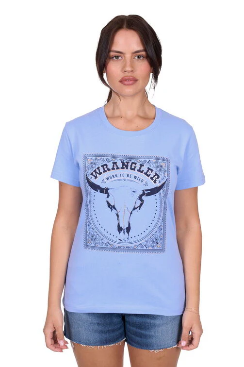Wrangler Womens Eloise S/S Tee (X5S2598417) Blue - Image 2